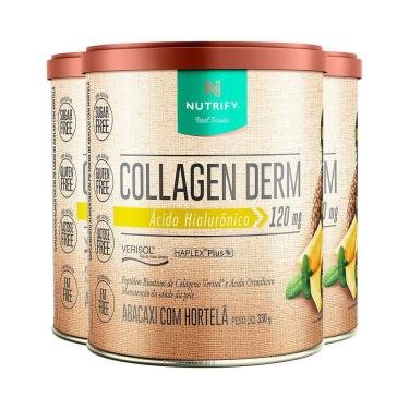 Imagem de Kit 3 Collagen Derm Hialurônico Abacaxi Com Hortelã Nutrify 330g