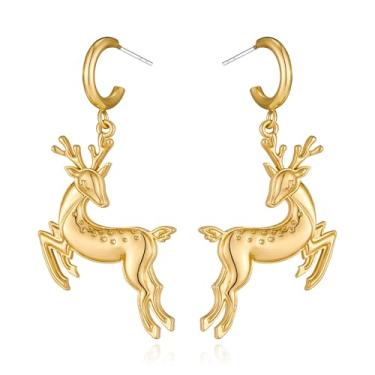 Imagem de MYCUTEY Brincos de Natal femininos vermelhos e verdes, joias de Natal para presente de Natal, Latão, Sem pedra preciosa