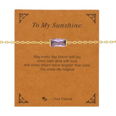 Imagem de Warmhope Pulseira de jade empilhável eterna banhada a ouro 14K para mulheres, joias da amizade, presente motivacional para mãe, melhor amiga, lembranças inspiradoras, universal size, Latão, Sem Pedra