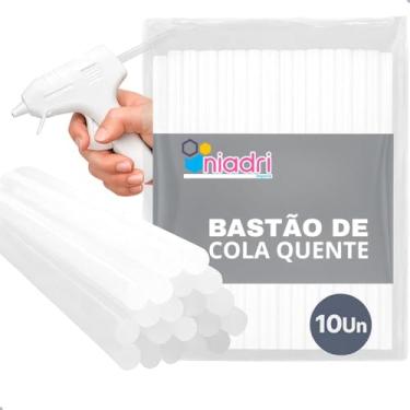 Imagem de 10 Refil Bastão Cola Quente 7mm Fina Transparente Para Pistola Pequena Para Artesanato - Niadri Imports