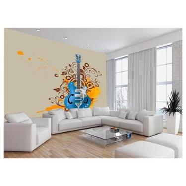 Imagem de Papel De Parede 3D Musica Guitarra Arte Graffiti 3,5M Mus67 - Você Dec