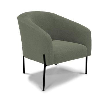 Imagem de Poltrona Decorativa Pé De Ferro Preto Stella Bouclê D03 - D'rossi Cor Menta