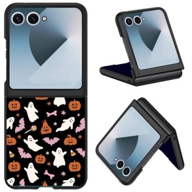 Imagem de Capa para Samsung Galaxy Z Flip 7, capa protetora ultrafina rígida de policarbonato, capa protetora fina, à prova de choque, resistente a arranhões para Galaxy Z Flip 7 5G, Halloween Ghost