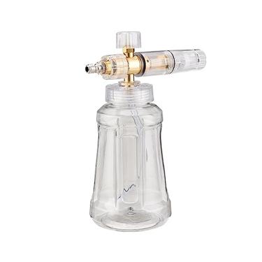 Imagem de Cânhao de Espuma com Bico Ajustável Conexão Rápida 1 4 Polegada Garrafa Transparente 1L Pulverizador Profissional para Lavagem Carros