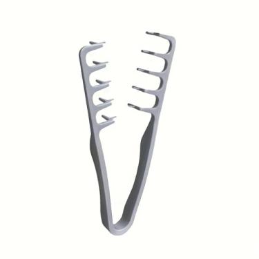 Imagem de Pente de cabelo volumoso de dentes largos design dobrável de viagem conjunto de dupla finalidade com dentes finos textura fofa, plástico abdominal com aderência texturizada - cinza