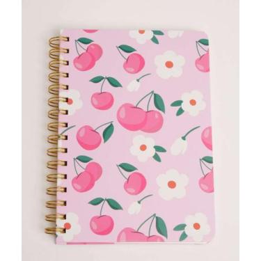 Imagem de Caderneta Anotações Cerejas e Flores Marisa-33222, UN, Rosa