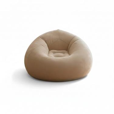 Imagem de Sofá Inflável Portátil Com Bomba De Ar Poltrona Dobrável Para Camping Praia E Casa Ao Livre(Marrom (1 peça))