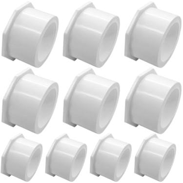 Imagem de Bucha redutora de PVC de 9,5 cm x 1,2 cm, 10 peças, adaptador de encaixe de tubulação, soquete x conexão de soquete de plástico, 40 buchas redutoras de tubos para encanamento doméstico, piscina e uso