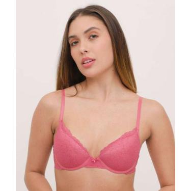 Imagem de Sutiã de Renda Push Up Com Bojo Marisa-53116, 46, Rosa