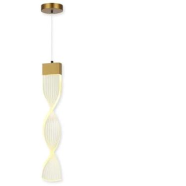 Imagem de Lustre Espiral Pendente Led Luminária Dourada Minimalista 3 em 1