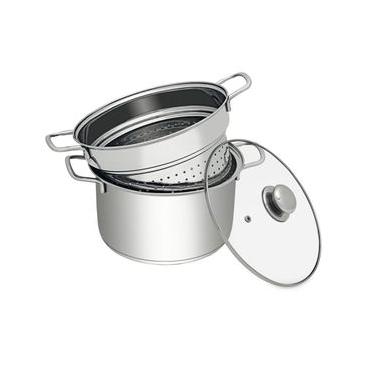 Imagem de Espagueteira Inox Com Cesto 4.4Lt Fundo Triplo 24Cm - Mundial