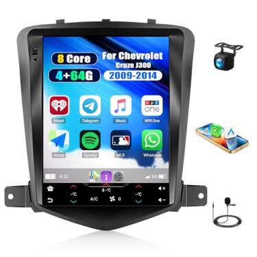 Imagem de [4 + 64 G] Estéreo automotivo Android 15 de 8 núcleos para Chevrolet Cruze J300 2009-2014 com carro sem fio e Android Auto, rádio veicular de 9,7 polegadas com link espelhado Bluetooth FM/RDS WiFi GPS