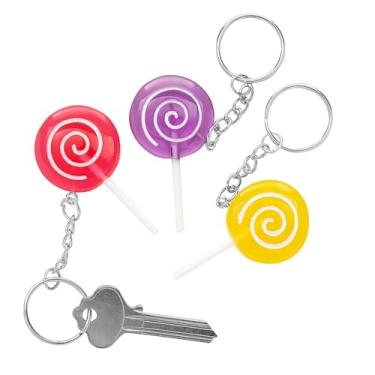 Imagem de Fun Express 6,5 cm Swirl Pop pirulito doce chaveiro sortido - 12 peças.