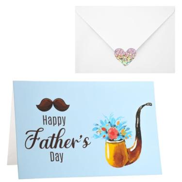 Imagem de Cartão de Dia dos Pais, Cartão Feliz Dia dos Pais com Envelopes e Adesivos de Selo, Dobrável Saudação dos Pais Melhor Aniversário para Presentes de Aniversário do Pai (Estilo 6)