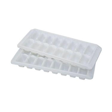 Imagem de Kit 2 Formas De Gelo Com Tampa 16 Cubos Miniso Branca
