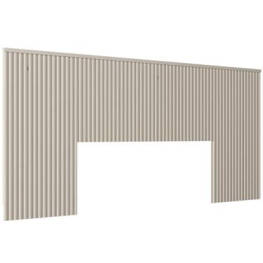 Imagem de Cabeceira De Madeira Ripada Para Cama De Casal 240 cm Celine L05 Off White - Lyam Decor
