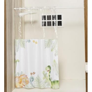 Imagem de Cortina para Box de Banheiro Impermeável com Ilhós (DINOSSAURO)