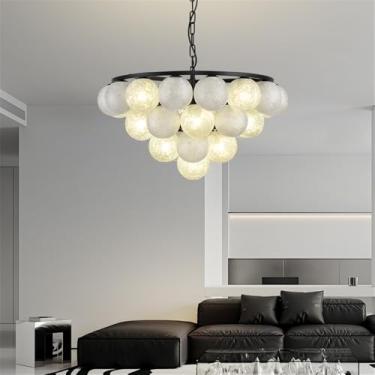 Imagem de OUFULA Lustre Moderno LED Moda Arte Sala de Estar Restaurante Quarto Villa Hotel Balcão Escadas Café Bar Lâmpada Pendente (F C D60CM)