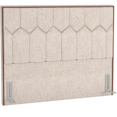 Imagem de Cabeceira Cama Box Casal 140 cm P05 Londres Linho Cru - Lyam Decor