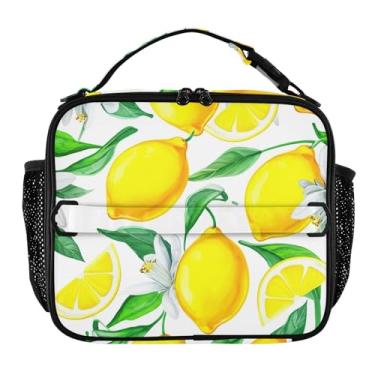Imagem de Joisal Lancheira de limões amarelos brilhantes para mulheres, meninas, lancheira masculina e infantil para trabalho, bolsa térmica térmica para escola