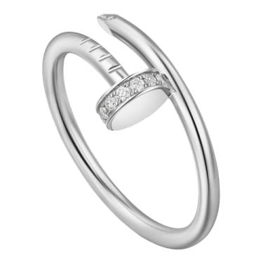 Imagem de Necirhuk Anel masculino Love Stacking, joia moderna de latão banhado a ouro 18 quilates, casamento, aniversário, presente de casamento, presente de casamento, dia dos namorados, melhor presente para