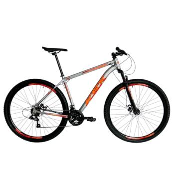 Imagem de BICICLETA BIKE ARO 29 MTB ALUMÍNIO KSX SD7 21V CÂMBIO ESPECIAL CABEAMENTO INTERNO UCL UNISSEX (PRATA BRILHO (ADS LARANJA), 17)