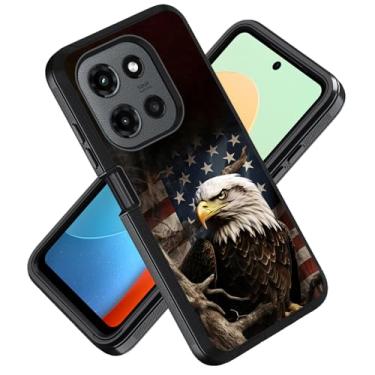 Imagem de ZXHSBROK Capa para celular Moto G Stylus 5G 2025, capa protetora contra quedas à prova de choque de grau militar 3 camadas para Motorola Moto G Stylus 5G 2025, bandeira americana patriótica águia