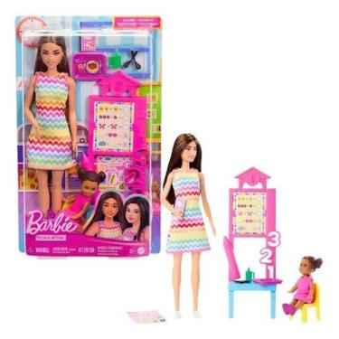 Imagem de Boneca Barbie Profissões Professora Com Criança Mattel Jcr71
