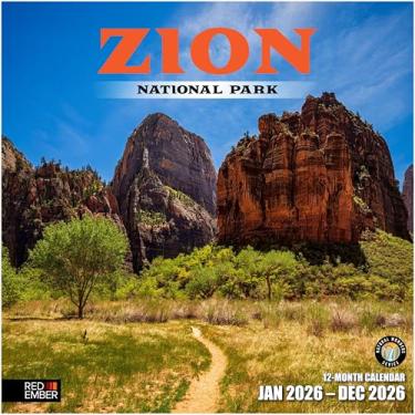 Imagem de RED EMBER Calendário de parede Zion National Park 2026 12 meses | 30,5 cm x 61 cm aberto | Papel grosso e resistente | Presente | Calendário 2026