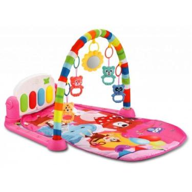 Imagem de Tapete de Atividades Infantil Multifuncional Piano Musical Circo Rosa 