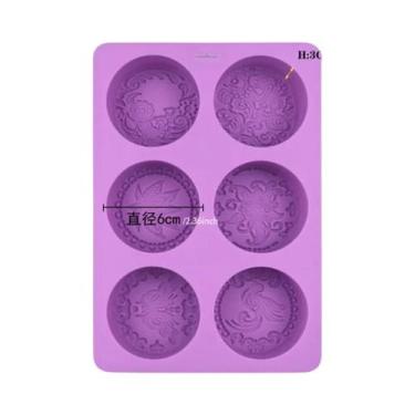 Imagem de Molde De Silicone Artesanal Em Formato De Bolo Circular Para Sabonete 