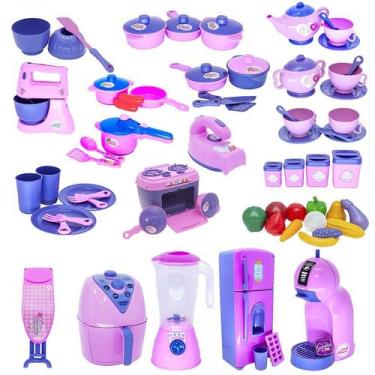 Imagem de Super Kit Cozinha Infantil Eletro Legumes Café Frutas 67pç - CLICKCOMP