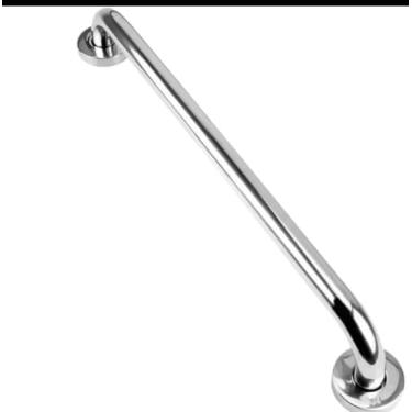 Imagem de Barra Alça De Apoio Banheiro Segurança Idoso Deficiente 60cm Inox Não Enferruja Acessibilidade Suporte Pegador Design Elegante