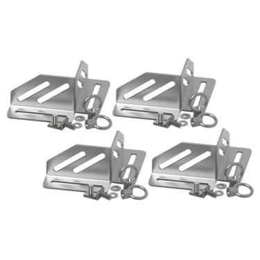Imagem de ＫＬＫＣＭＳ 4x Suportes de canto para fixação de bagageiro, acessórios, peças de reposição de liberação rápida, suporte limitador de ângulo reto, Prata