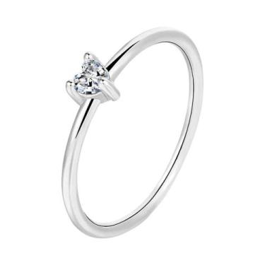 Imagem de Anel Minimalista Feminino Em Ouro Com Zircônia Em Forma De Coração, Jo