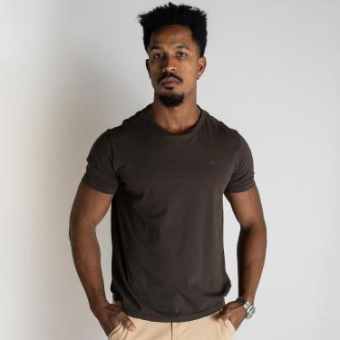 Imagem de Camiseta Ellus Cotton Classic Oliva Escuro-Masculino