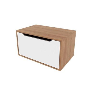 Imagem de Gabinete para Banheiro 60cm 1 Porta Tecno Mobili BN3646 Marrom Branco 