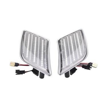 Imagem de Luz de marcador lateral LED para-choque dianteiro luzes laterais acessórios de substituição para W204 C250 C300 C350 C63 R230 SL65 AMG 2008-2014 versão dos EUA (transparente)