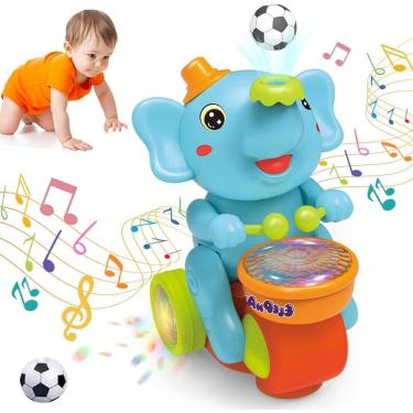Imagem de Brinquedo para bebês Crawling Elephant Blowing Ball com tambor de 6 a 36 meses