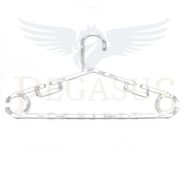 Imagem de 40 Cabides Duas Cavas Acrílico Transparente Entrega Imediata - Pegasus