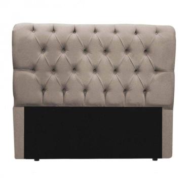 Imagem de Cabeceira Queen Size Suede Bege 1,60m Estofada Capitone Madrid para cama box