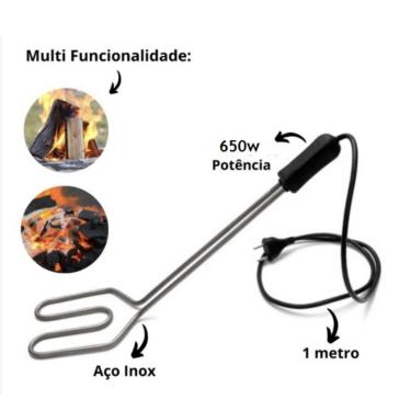 Imagem de Acendedor elétrico rápido p/carvão de churrasqueira e lareira 650w 127v