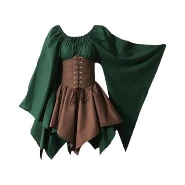 Imagem de Fantasia De Fada Medieval Feminina Com Orelhas, Vestido Tradicional Ir