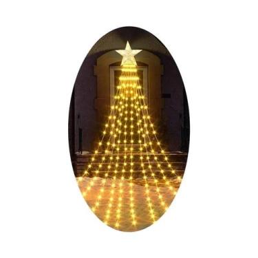 Imagem de Luzes De Natal LED Em Cascata Estrela Para Decoração De Árvore E Casa,