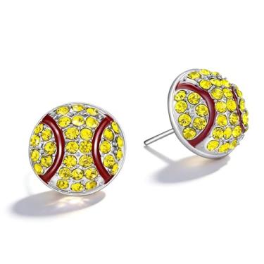 Imagem de Brincos esportivos para presentes, acessórios para mulheres, lindos brincos de strass para futebol, vôlei, basquete, futebol, roupa de dia de jogo, Middle, Metal, Sem pedra preciosa