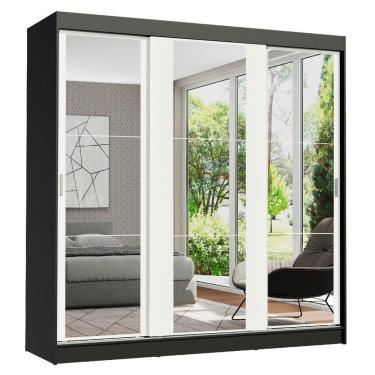 Imagem de Guarda Roupa Casal Reno 3 Portas de Correr Espelhos Madesa