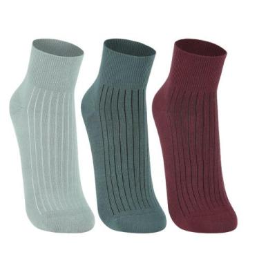 Imagem de Kit 3 Meias Cano Curto Lupo Adulto Feminino 4535-889, Sortido 0939, 34