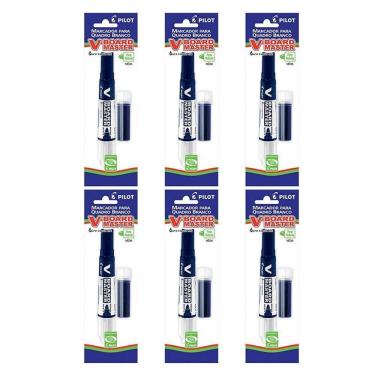 Imagem de Pincel Para Quadro Branco Recarregável Desmontado Board Master Azul 6 Unidades - Pilot