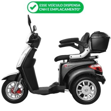 Imagem de Triciclo Elétrico Eko-10 Preto 1000W 48V 22AH Tração Reduzida - Não precisa de CNH