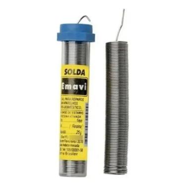 Imagem de Solda Estanho Para Eletrônica Tubo 25g 1mm N/A Emavi